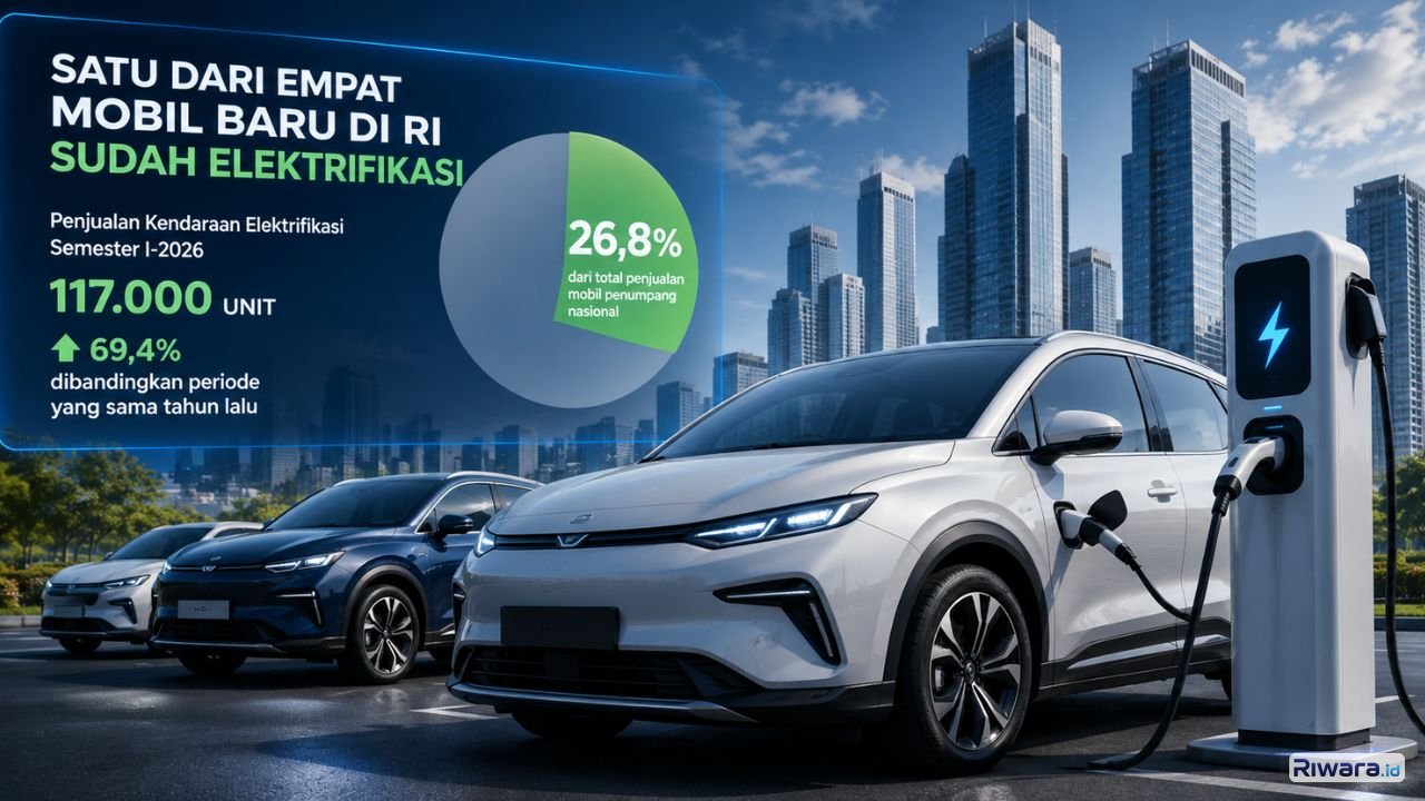 Perkembangan kendaraan elektrifikasi semakin mengubah peta industri otomotif Indonesia Penjualan mobil listrik dan hybrid mencapai 117 ribu unit pada semester I-2026 menunjukkan perubahan pilihan konsumen menuju kendaraan rendah emisi
